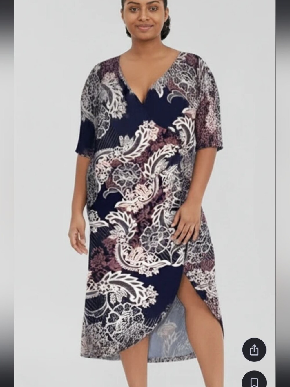 Glamour Sexy Stretchy Midi Dress Size 10 Purple Navy White Looks Crochted